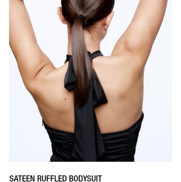 ZARA sateen ruffled bodysuit - Picture 2 of 9